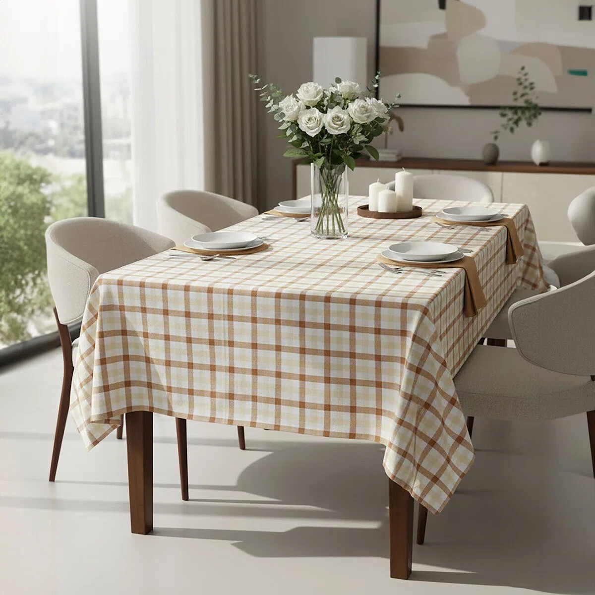 August Grove Korinne Rectangular Tartan Tablecloth | Wayfair.co.uk | Wayfair UK