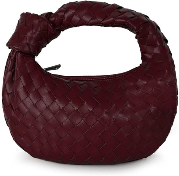 Nirmeiu Woven Handbag for Women PU Shoulder Bag Small Leather Purses Fashion Mini Clutch | Amazon (US)