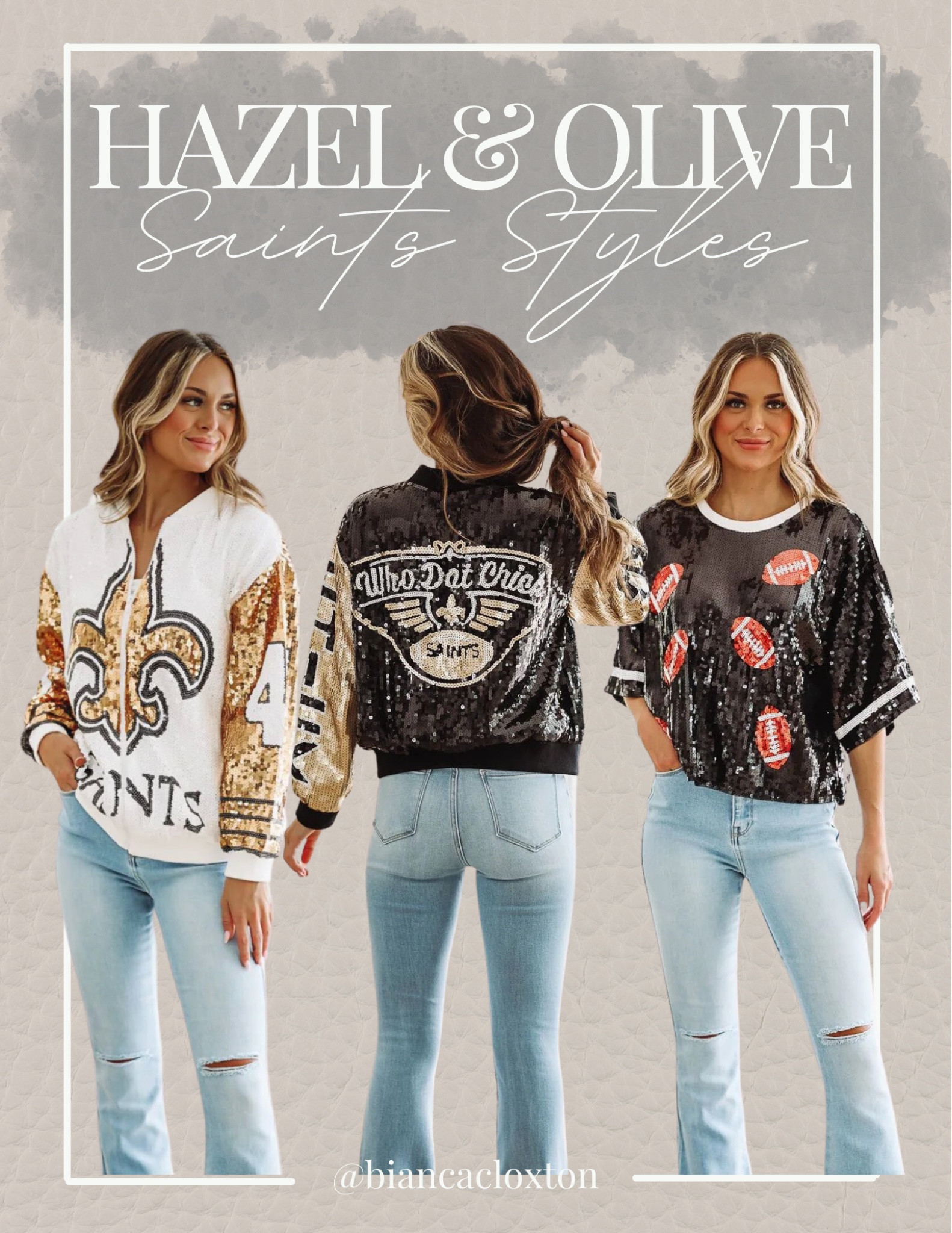 Saints Style 🏈 || Hazel & Olive

Game day, tailgate, tailgating, football, saints, New Orleans, sports, jacket, sequins, bomber jacket


#LTKstyletip #LTKFind #LTKSeasonal