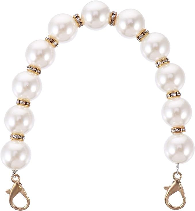 VALICLUD Pearl Bead Handle DIY Pearl Handle Replacement Chain Straps Bag Chain Handbag Pearls Cha... | Amazon (UK)