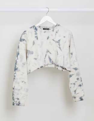 Missguided two-piece oversized crop sweatshirt in tie dye print | ASOS (Global)
