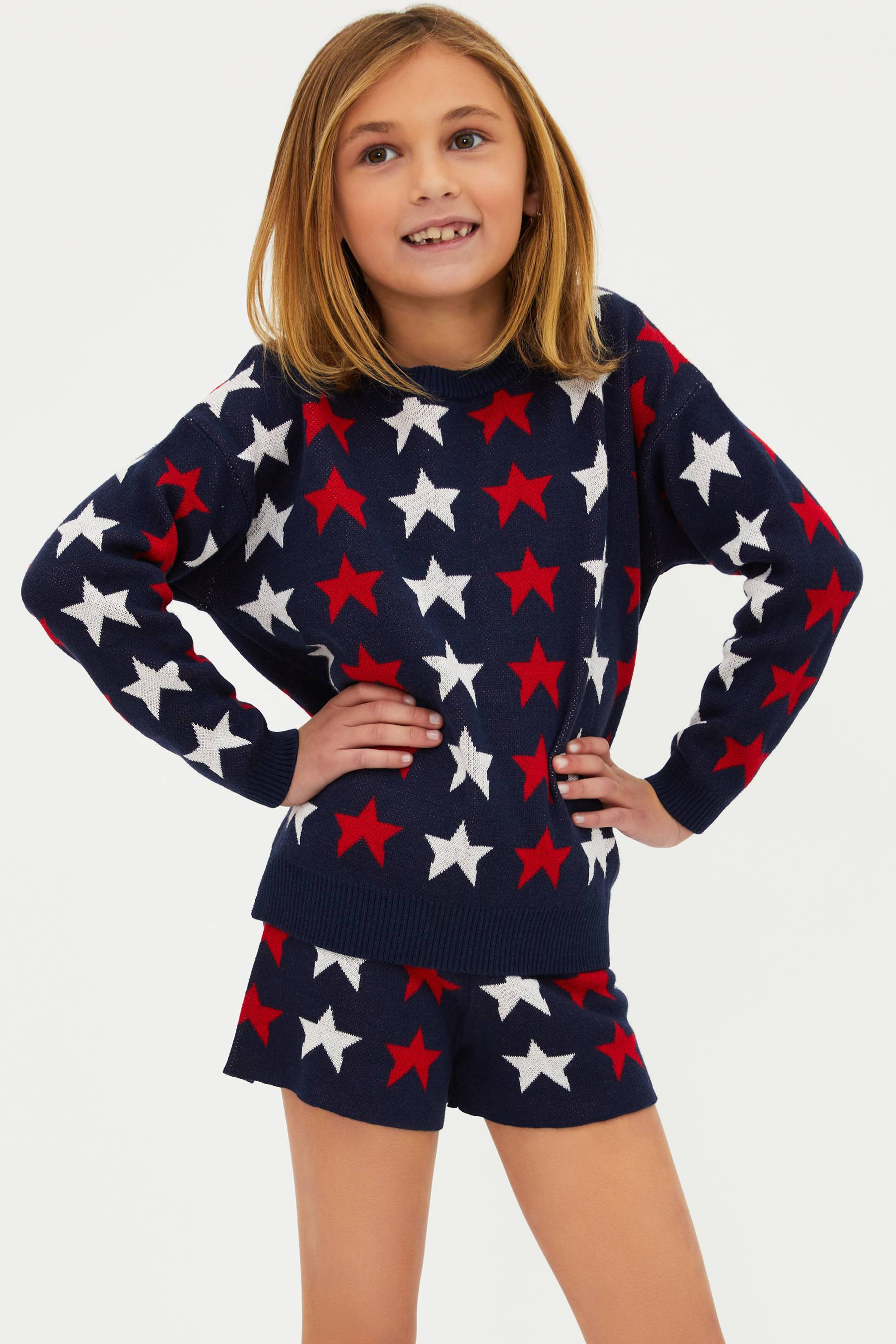 Little Callie Sweater Americana Stars | Girl's Sweater | Beach Riot | Beach Riot