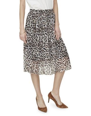 Leopard Print Mesh Midi Skirt | The Bay