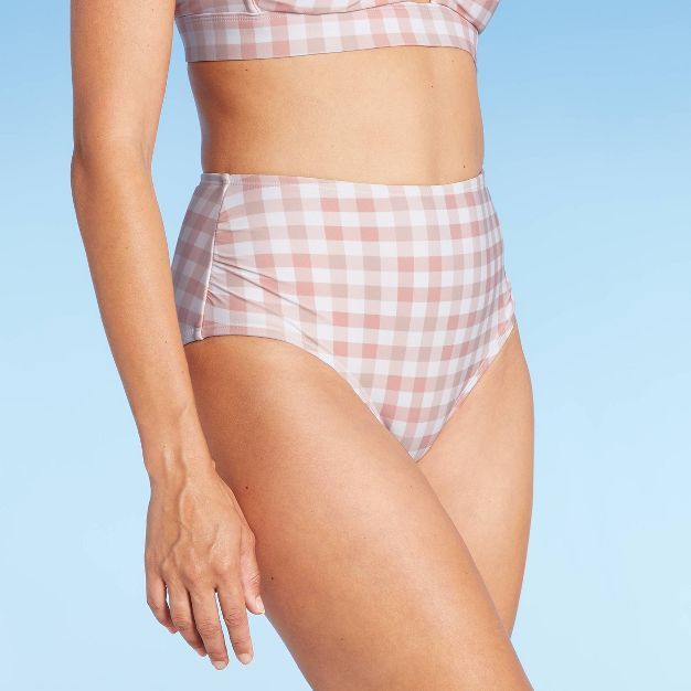 Women's High Leg High Waist Medium Coverage Bikini Bottom - Kona Sol™ Blush | Target