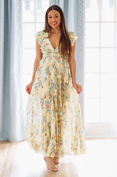 Floral For Keeps Maxi Gown - Yellow | Hazel and Olive