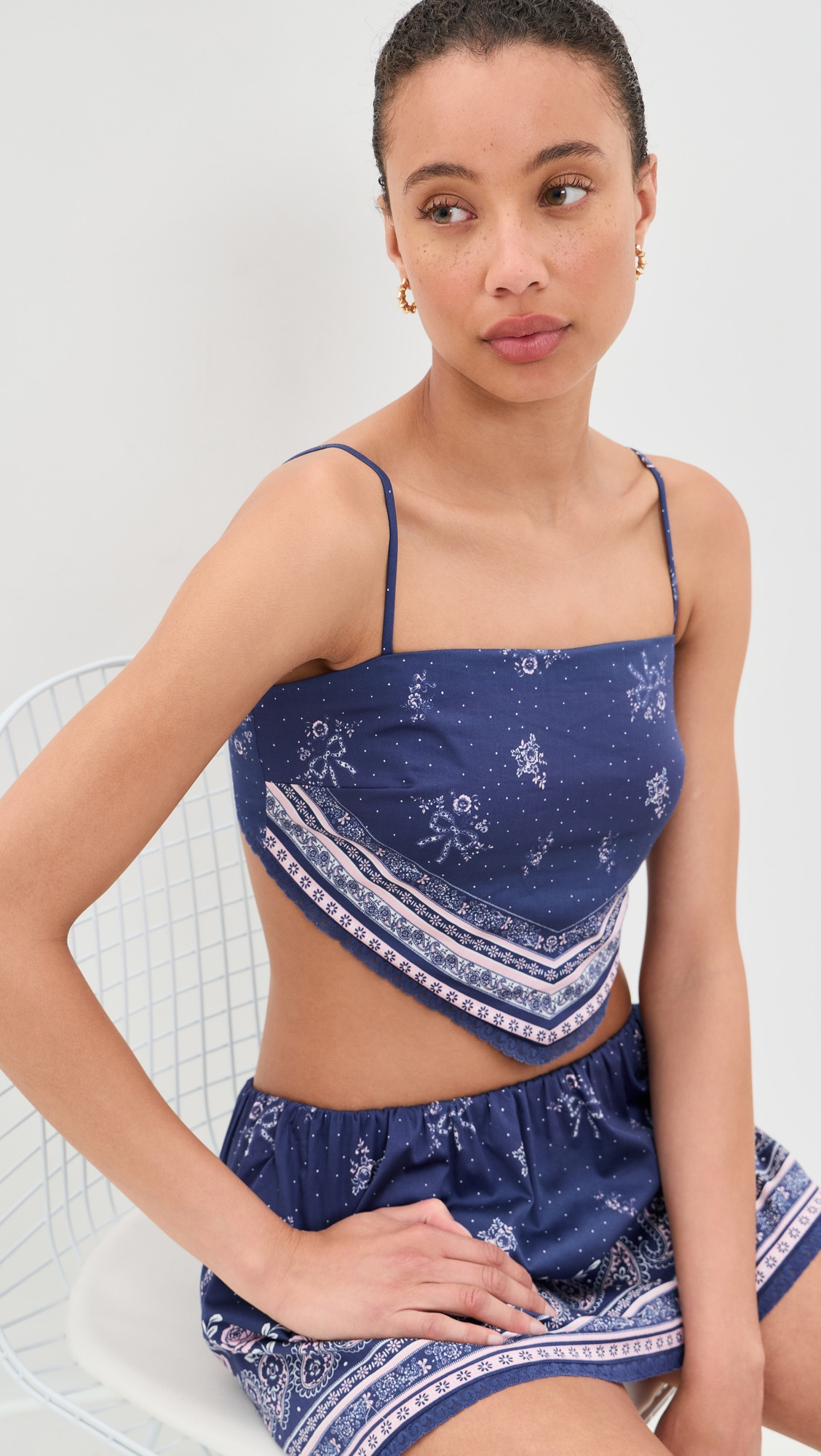 LoveShackFancy Mollie Top MIDNIGHT HARBOR XXS | Shopbop