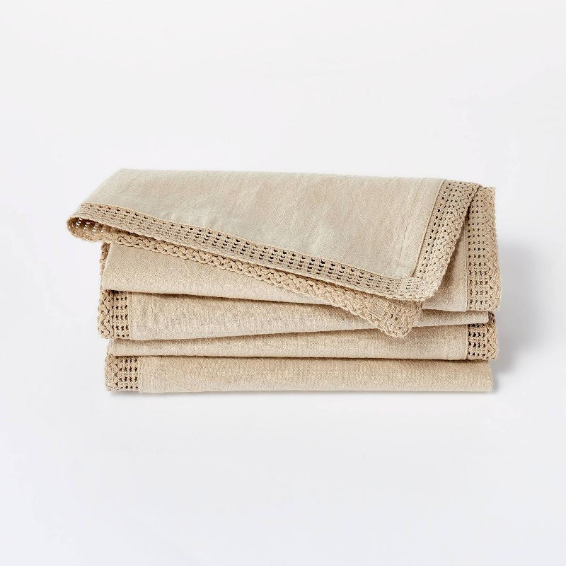4pk Cotton Napkins Brown- Threshold™ designed with Studio McGee | Target