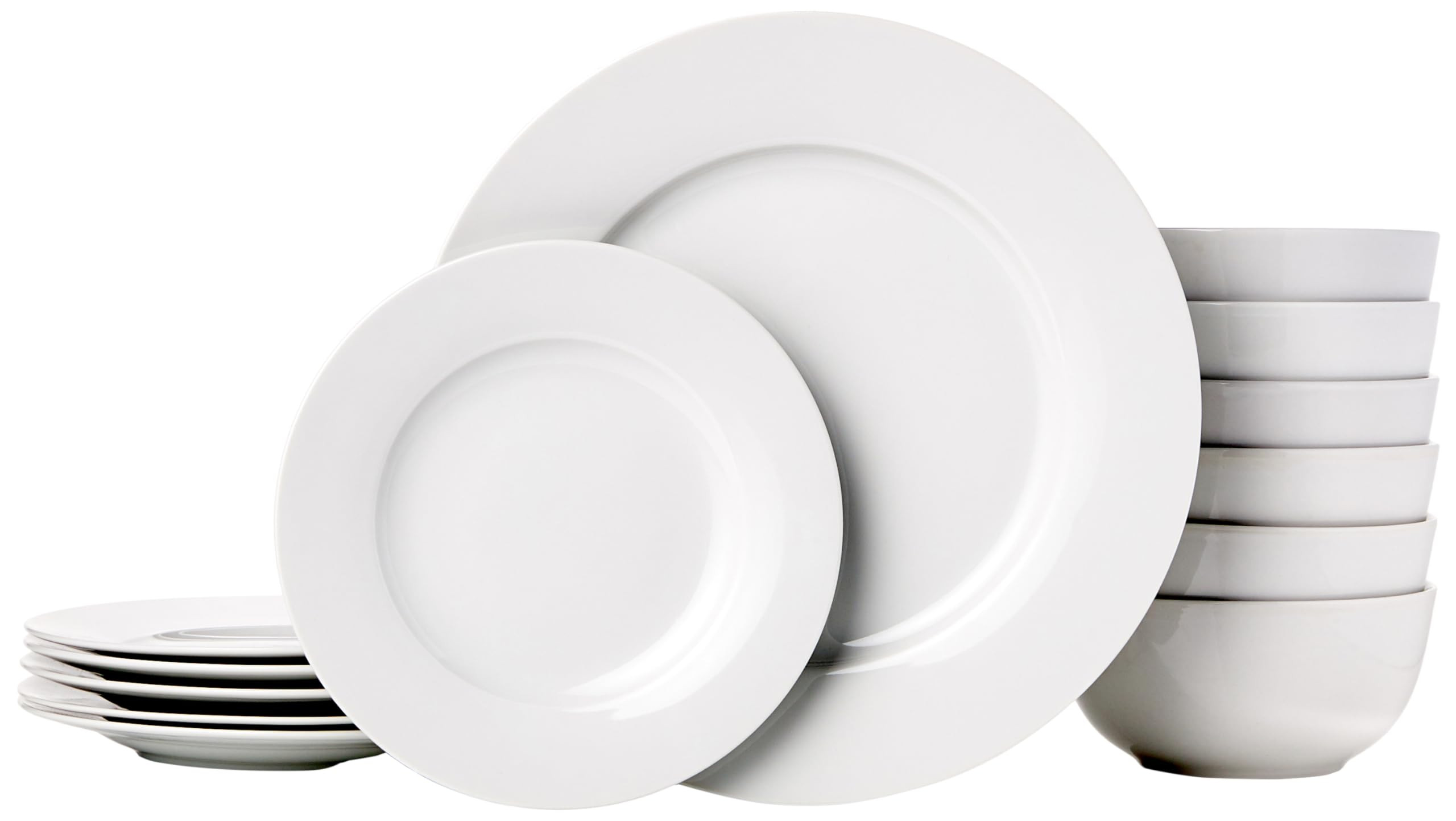 Amazon Basics Porcelain Dinnerware Set, Microwave and Dishwasher Safe, Service for 6, 18-Piece, P... | Amazon (US)