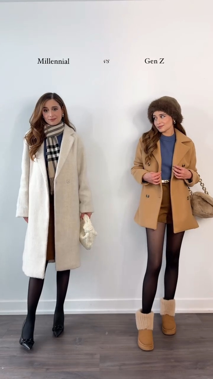 ⬅️ Which side are you? ➡️ Comment LINK to receive a dm to shop these looks!

Share this with your millennial and gen z fashion girlies and Save this as reference for your styling inspo! 

millennial vs gen z style, this or that, ugg, faux fur, winter outfit ideas, ways to style, knit sweater

#howtostyle #itgirlstyle #millenialstyle #genzfashion #stylingtips #howtowear #knitsweater