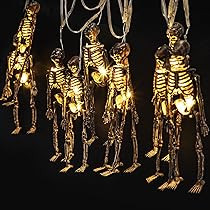 Halloween Decoration Lights, Skeleton Skull Spooky String Lights 20 LEDs 8 Modes Waterproof Battery  | Amazon (US)