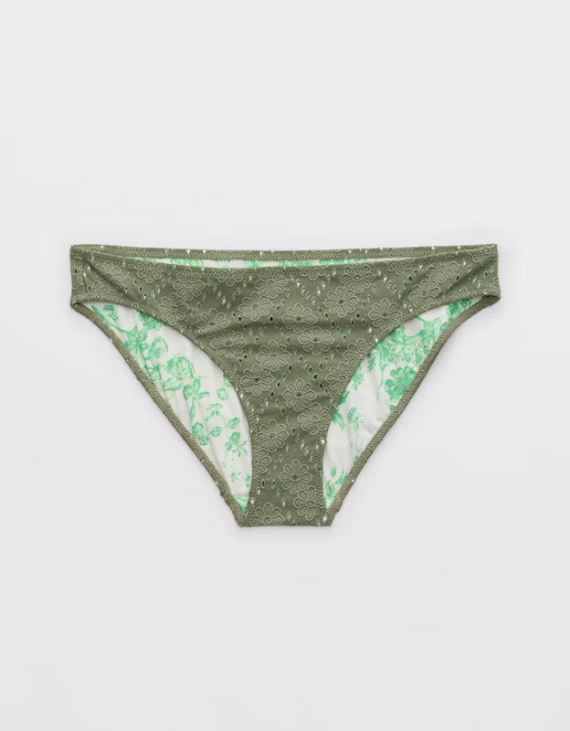 Aerie Eyelet Full Coverage Bikini Bottom | Aerie