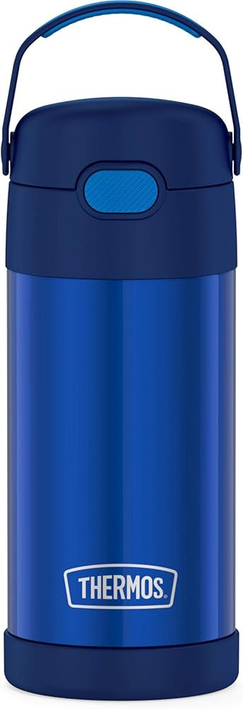 THERMOS FUNTAINER 12 Ounce Stainless Steel Vacuum Insulated Kids Straw Bottle, Blue | Amazon (US)