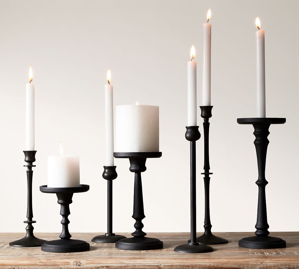 Booker Taper Candleholders - Bronze, Set of 4 | Pottery Barn (US)