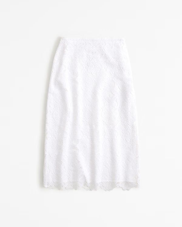 Women's Lace Midi Skirt | Women's New Arrivals | Abercrombie.com | Abercrombie & Fitch (US)