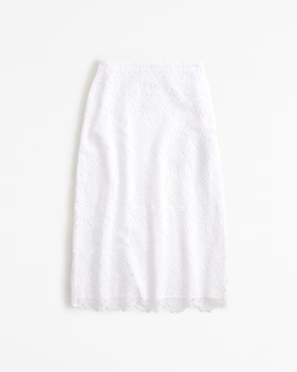 Lace Midi Skirt | Abercrombie & Fitch (US)