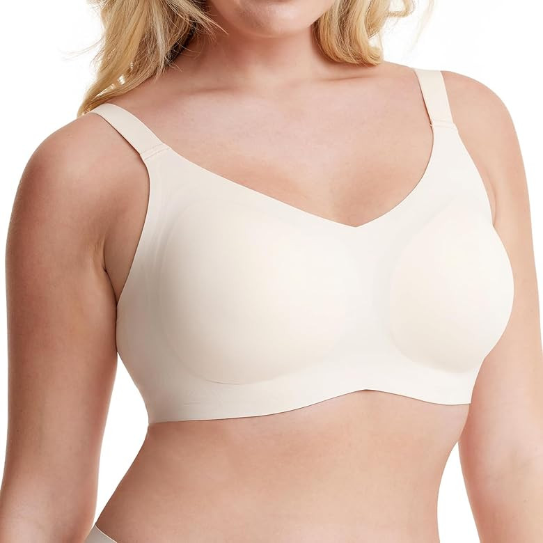 Seamless Bra Jelly Strip Lift Support Wireless Bra Ultra-Comfort Sleep T-Shirt Bra Busty Everyday... | Amazon (US)