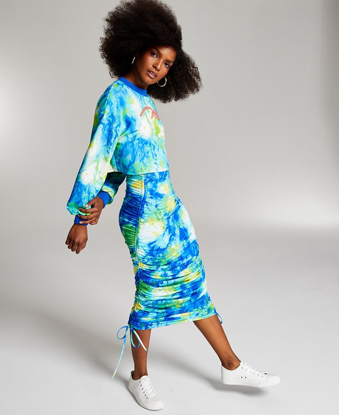 Misa Hylton for INC Printed High-Rise Ruched Skirt, In Regular & Extended Sizes, Created for Macy... | Macys (US)