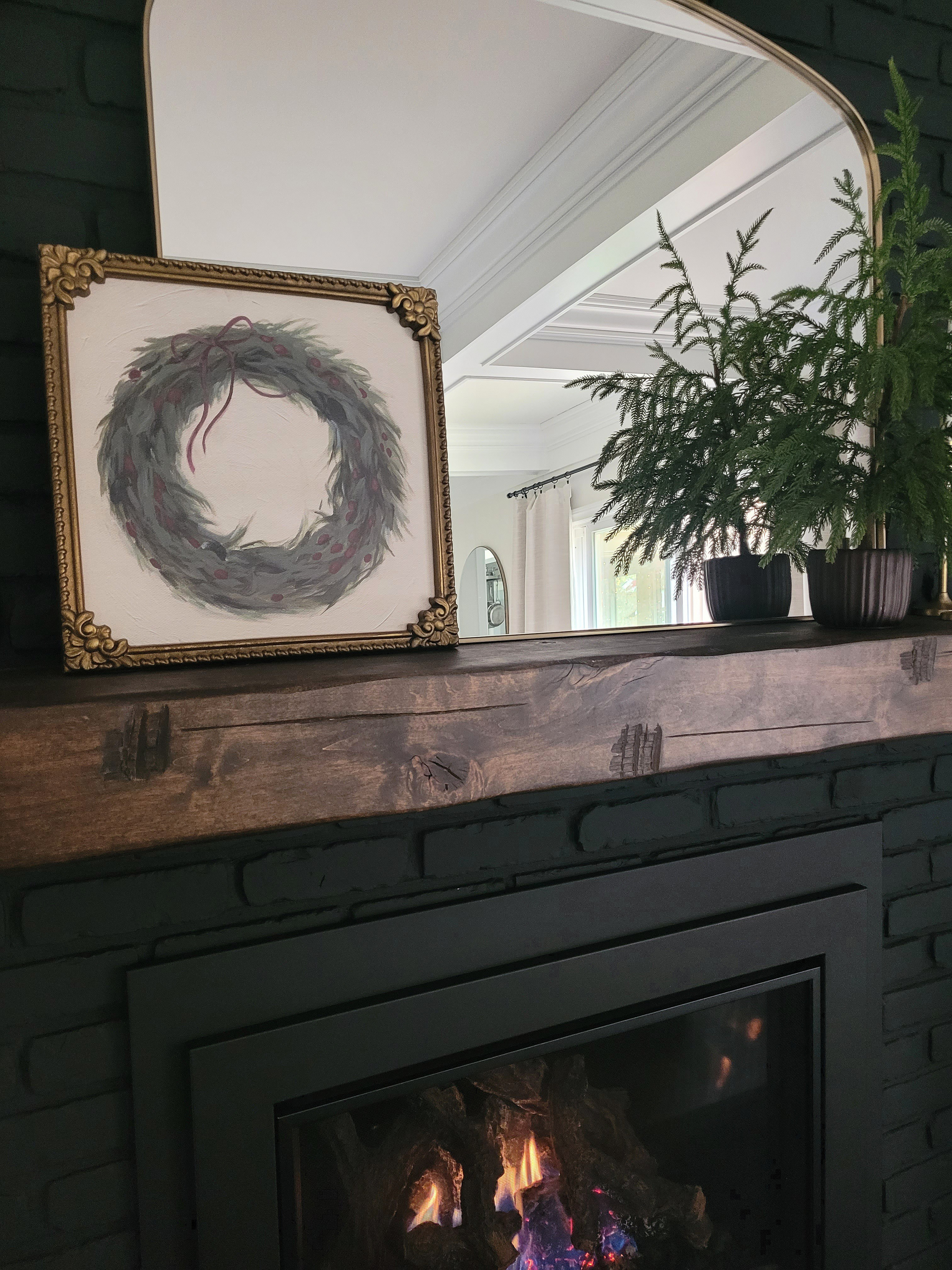 Affordable holiday wall art and norfolk pine tree to add to your Christmas decor this year - perfect for mantle styling, shelf styling,  or layering over your console table! Ralph Lauren Christmas, holiday decor,  studio mcgee, walmart Christmas, target Christmas 

#LTKHoliday #LTKHome #LTKFindsUnder50