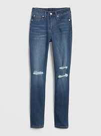 Mid Rise Curvy True Skinny Jeans with Distressed Detail | Gap US