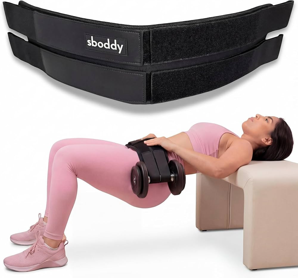 Hip Thrust Belt with Dual-Strap Design – Booty Builder for Heavy Dumbbells, Kettlebells & Plate... | Amazon (US)