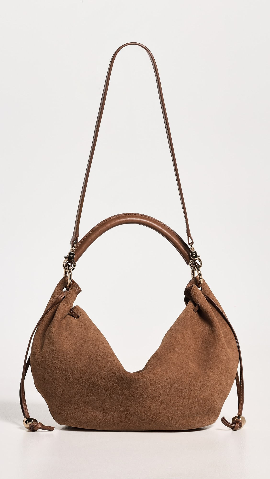 The Camren Gathered Shoulder Bag in Suede | Shopbop
