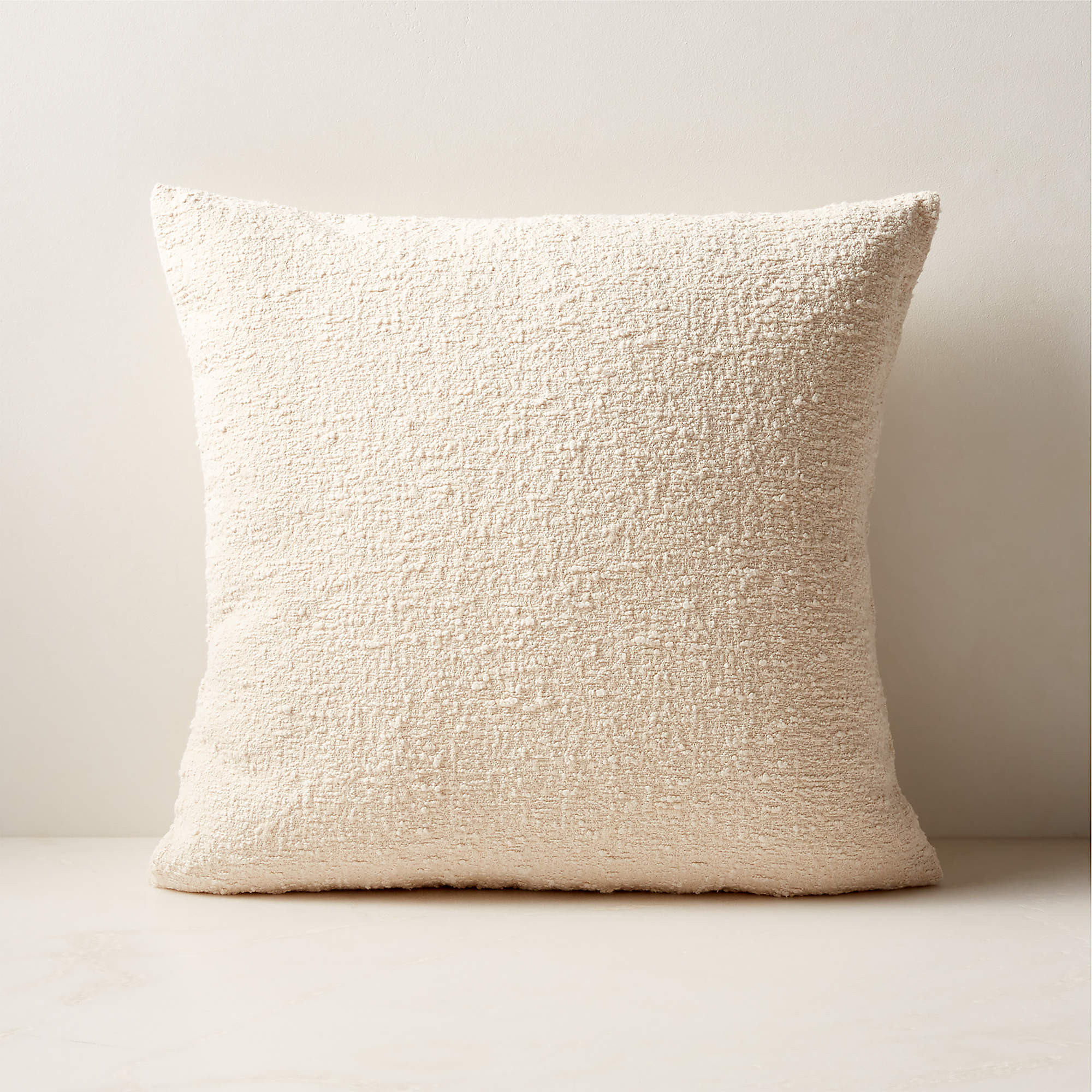 Ivory Boucle Throw Pillow Cover 18''x18" + Reviews | CB2 | CB2
