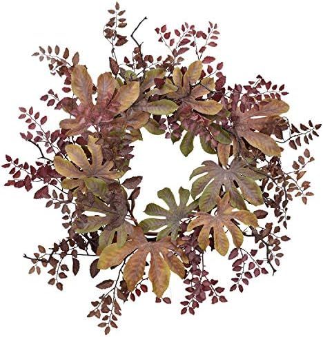 Cloris Art Fall Wreath for Front Door, 22-24 Inch Artificial Aralia Leaves Wreaths for Farmhouse ... | Amazon (US)