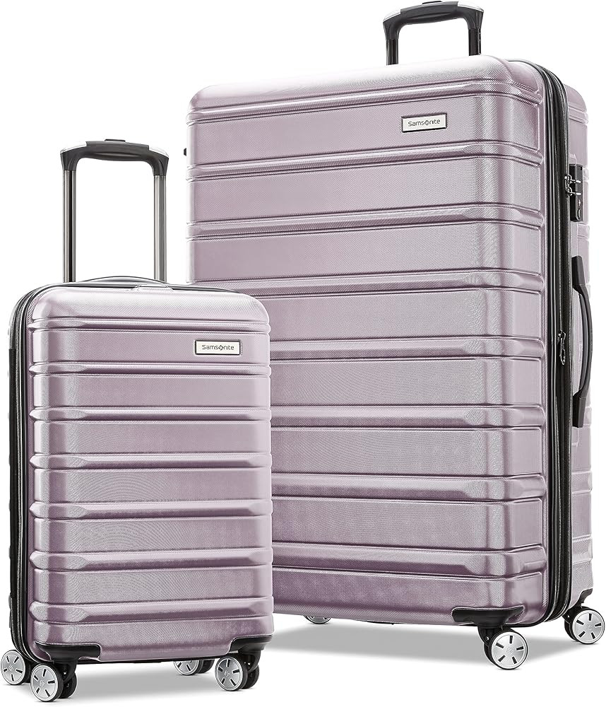 Samsonite Omni 2 Hardside Expandable Luggage with Spinner Wheels, ICY Lilac, 2-Piece Set (Carry-o... | Amazon (US)