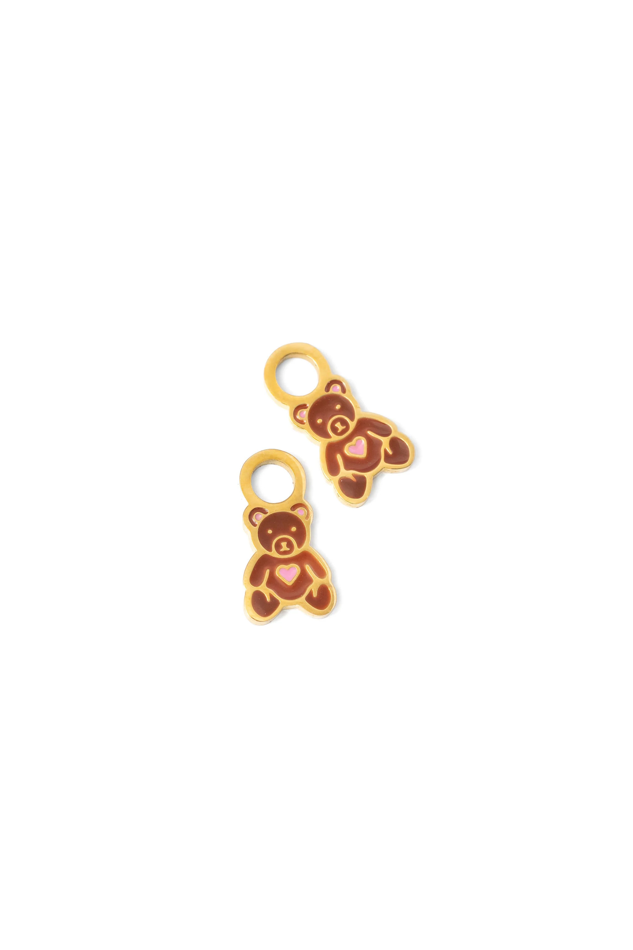 Hypoallergenic Gold & Enamel Teddy Bear Charm | Pip Pop Post