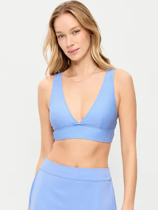 Matte Longline Bikini Swim Top | Old Navy (US)