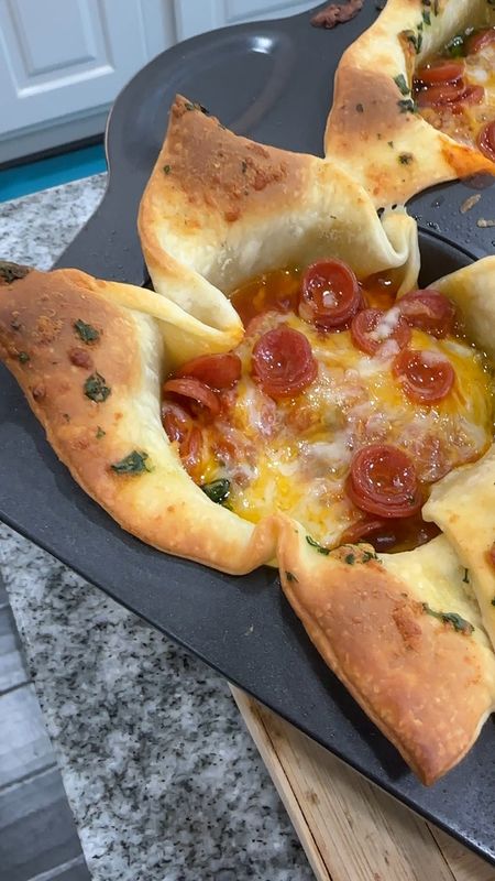 Pizza cups in my Jumbo Muffin Pan. #pans #baking #kitchenware #foodie #muffinpans #cooking 

#LTKhome