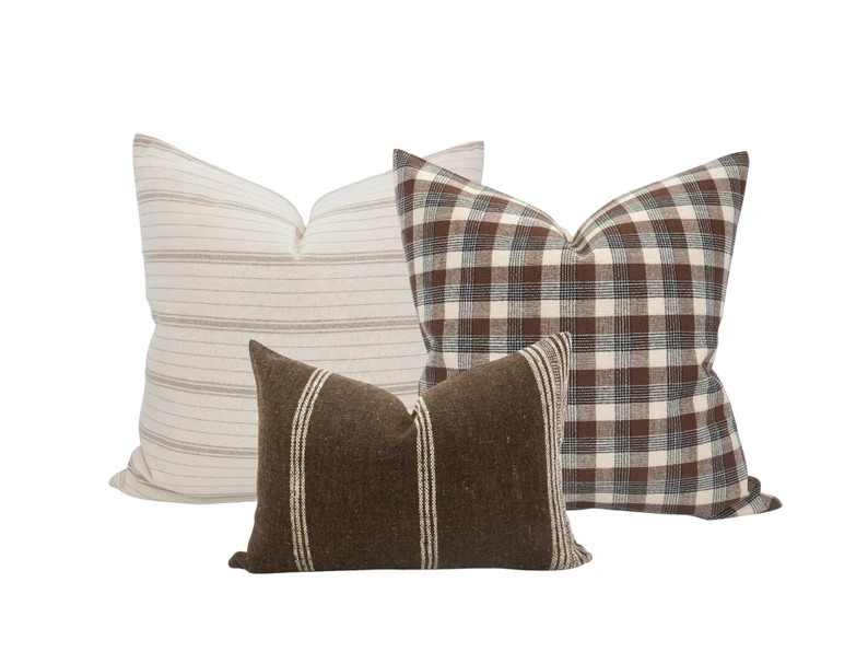 LINDON 14x20 Brown Wool Pillow Cover Brown Bhujodi Pillow - Etsy | Etsy (US)