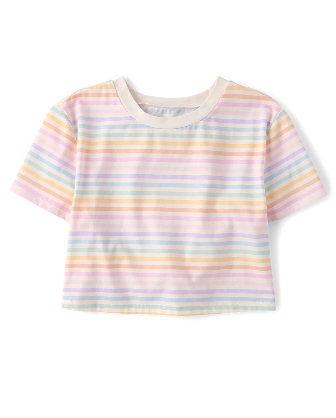 Girls Rainbow Striped Tulip Top - multi | The Children's Place