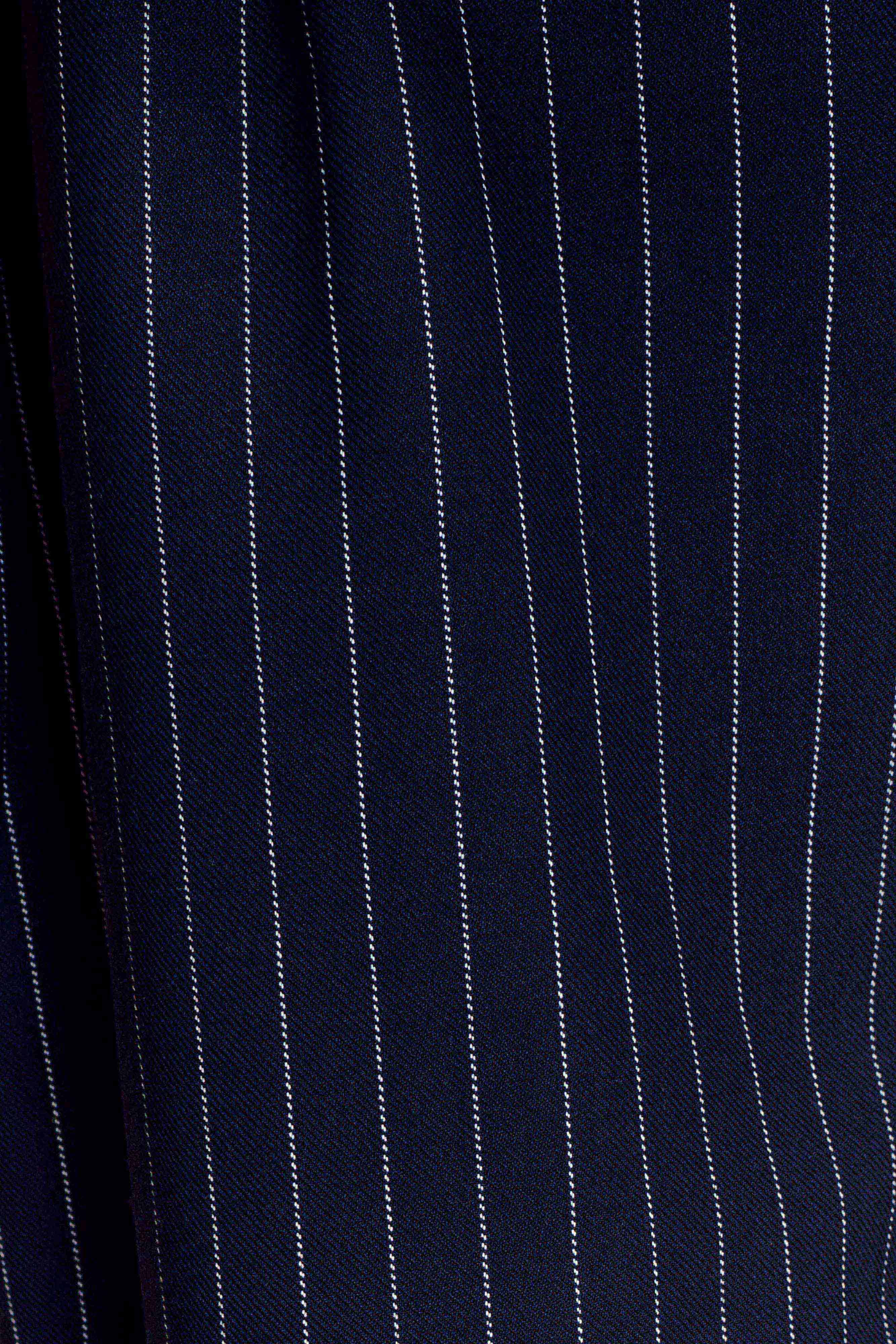 Jacqueline Pleated Wide Leg Pants - Navy Pinstripe | MESHKI US