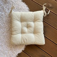 Square Linen Chair Cushion - Pad With Ties For Home Summer Outdoor | Etsy (US)