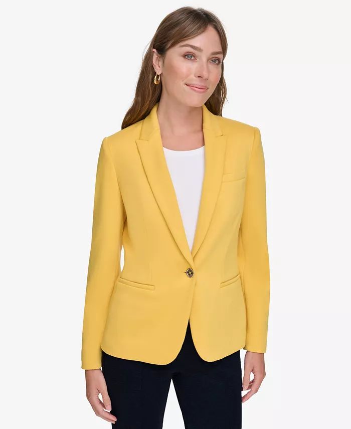 Tommy Hilfiger Women's Notched-Collar One-Button Blazer - Macy's | Macy's