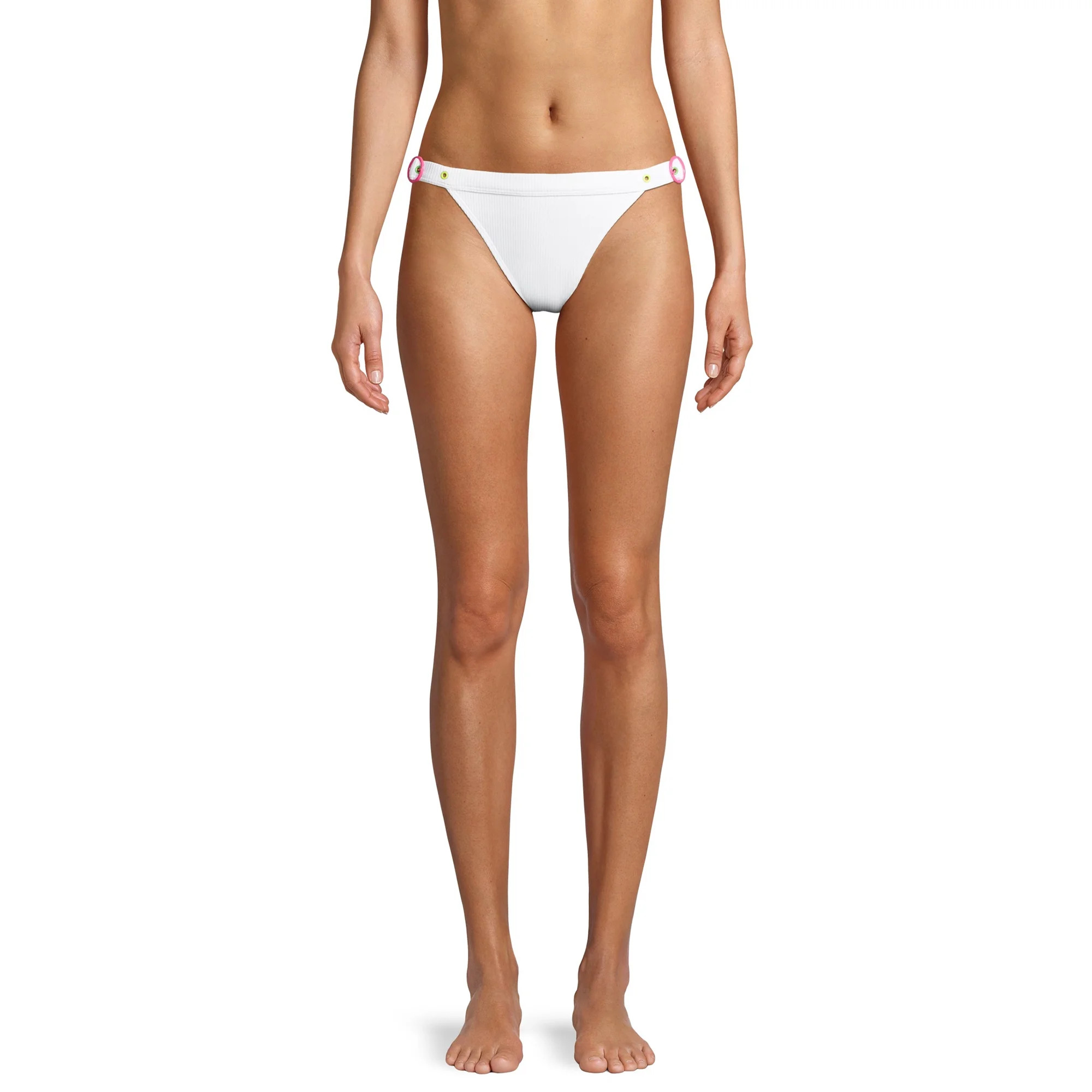 No Boundaries Juniors' White Buckle Bikini Swimsuit Bottom | Walmart (US)