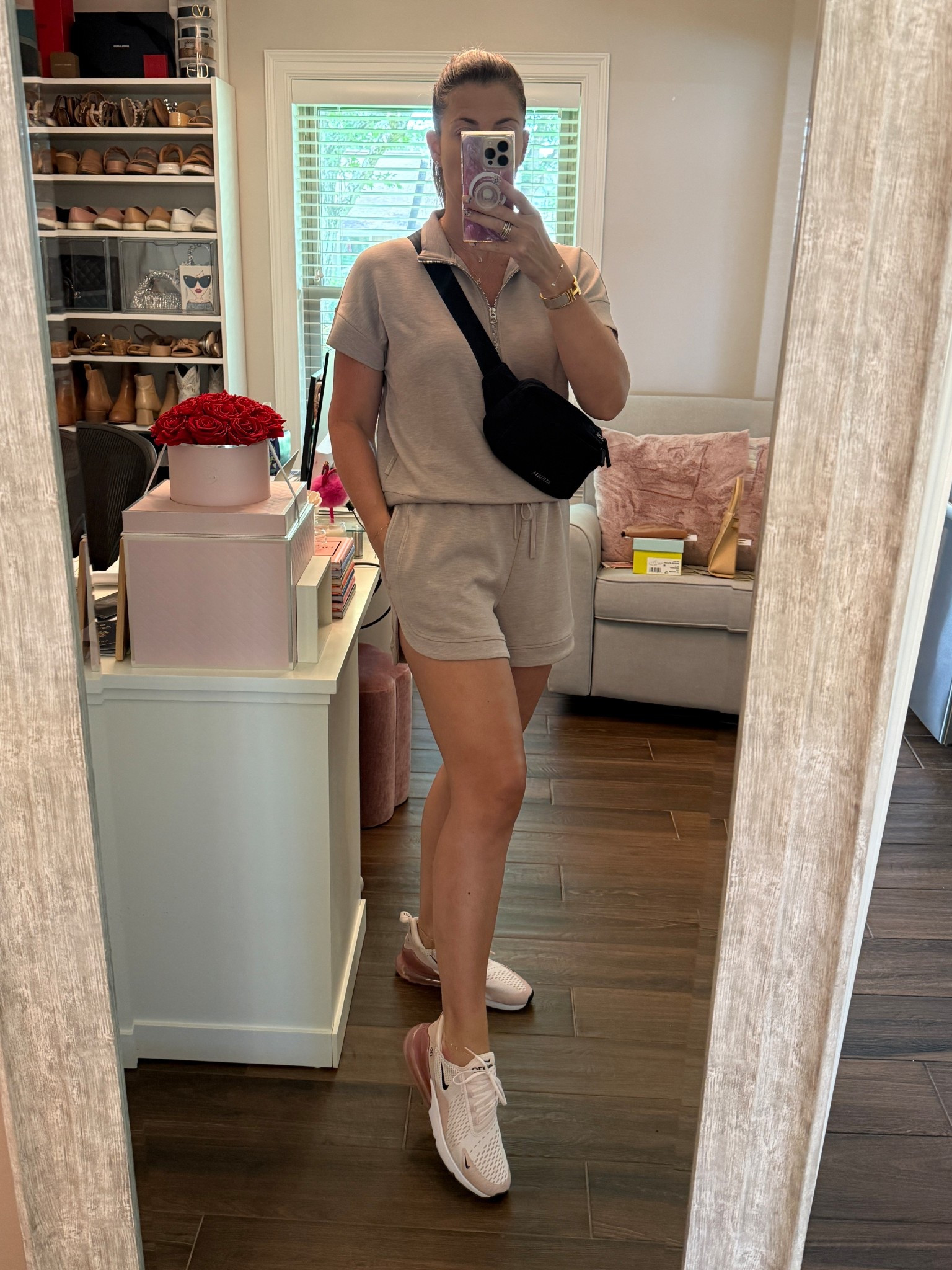 Another day, another Athleisure set. Love this taupe color. It’s a great neutral that mixes and matches easily with others colors. 

Top runs large. Wearing size XS.
Shorts run TTS. Wearing size M.

#LTKStyleTip #LTKActive #LTKOver40