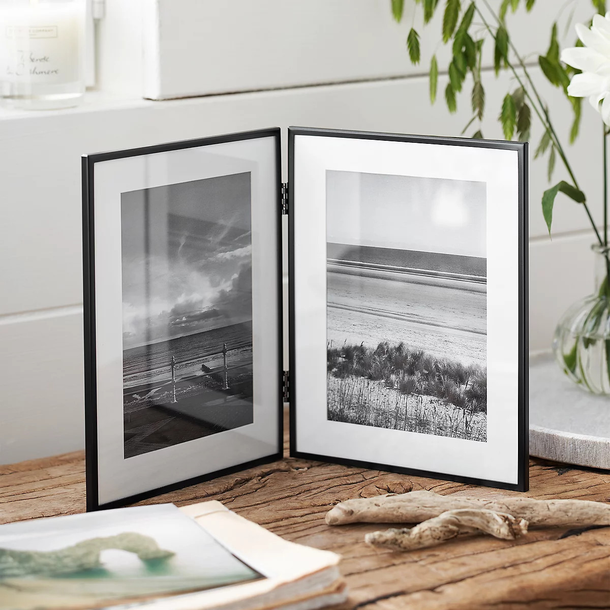 Fine Black Double-Hinged Frame – 5x7” | The White Company UK & ROW
