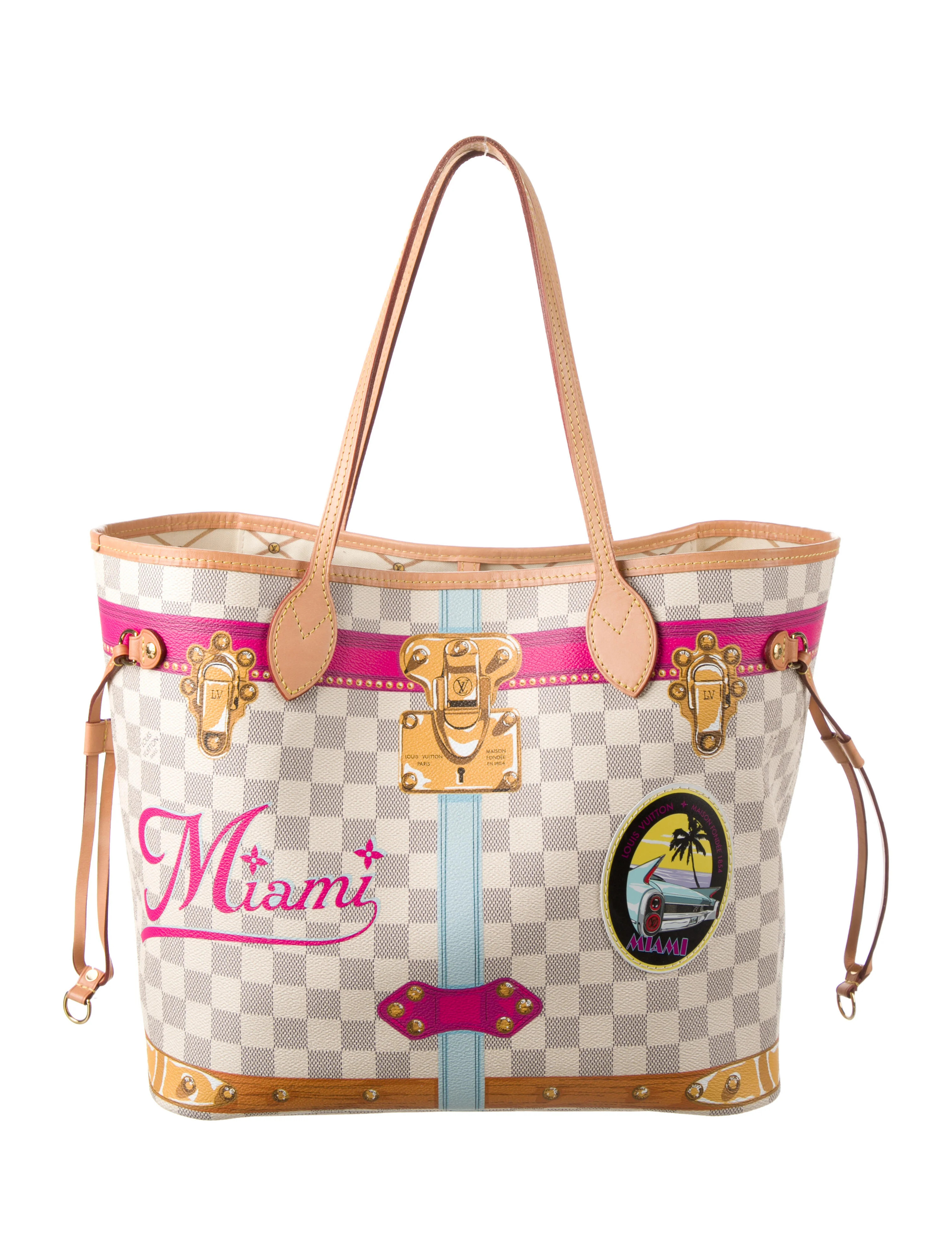 Damier Azur Summer Trunks Miami Neverfull MM | The RealReal