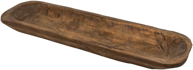 RELODECOR Long Wooden Dough Bowls For Decor Centerpiece, Hand Carved Rustic Wood Dough Bowl Bague... | Amazon (US)