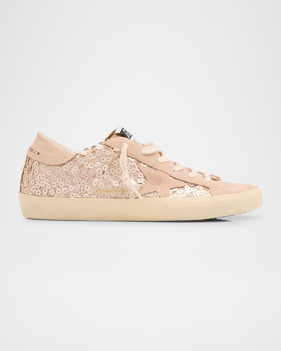 Golden Goose Super-Star Sequin Suede Low-Top Sneakers | Neiman Marcus