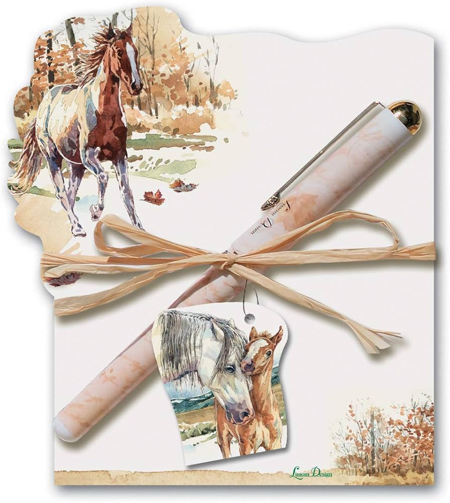 Lissom Design Note Pad and Pen Gift Set - Desk Set for Home or Office Memo Sheet Notepad and Pen,... | Amazon (US)