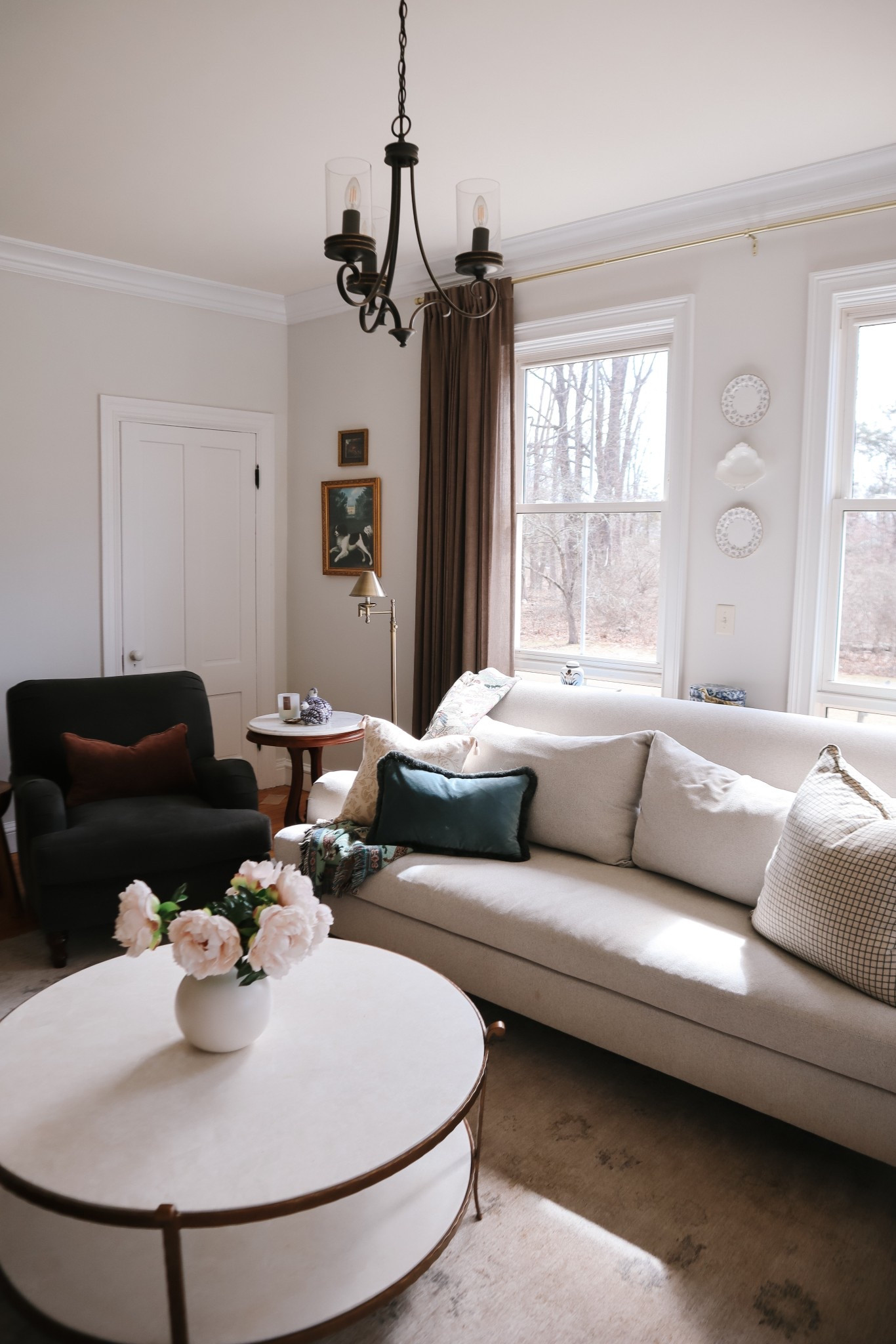 Living room pleated curtains pottery barn sofa velvet chair marble coffee table Amazon curtains loloi rug 

#LTKHome