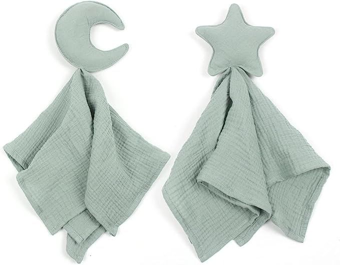 Stars and Moon Soft Security Blanket Baby Lovey Baby Gifts for Newborn Boys and Girls Baby Muslin... | Amazon (US)