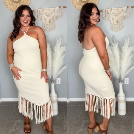 Midsize curvy vacation affordable dress inspo under $40 on Amazon! 🌊🐚🌴 
Size: XL
#midsizeoutfits #dresses #ootd #styleinspo #affordablefashion #coastal #mididress #fringe #boho #heels #beachstyle #vacationoutfits #resortwear 

#LTKstyletip #LTKcurves #LTKtravel