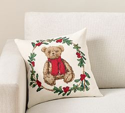 Bear Needlepoint Filled Pillow | Pottery Barn (US)