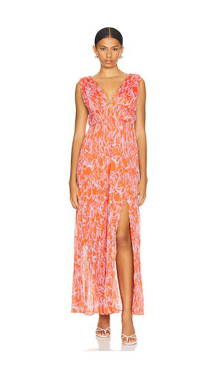 Pescadero Dress in Red Orange Abstract | Orange Floral Dress | Orange Dress | Revolve Clothing (Global)