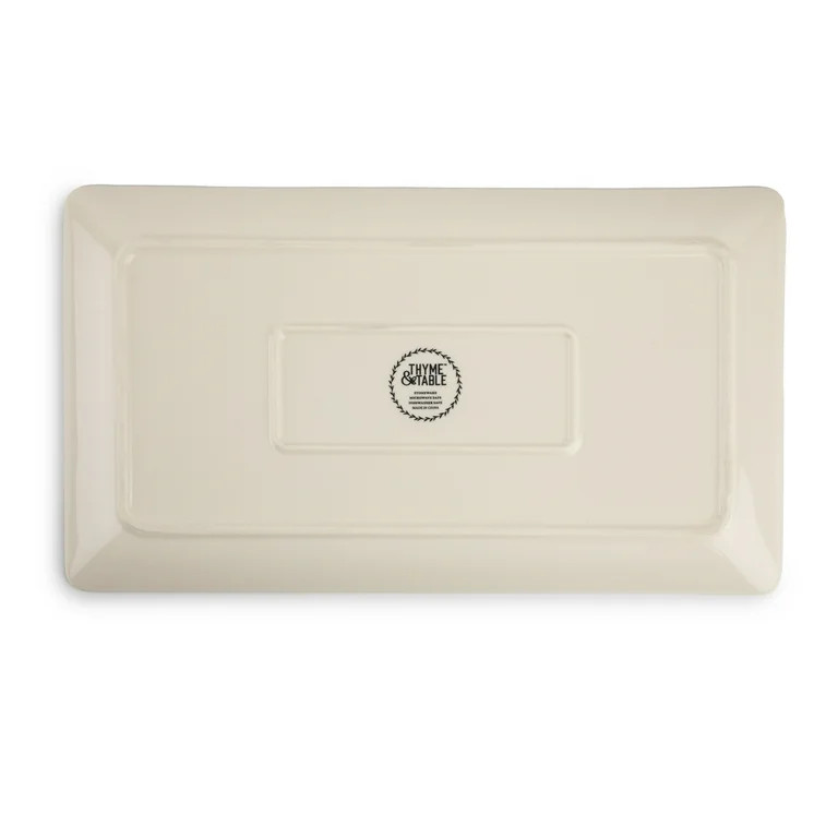 Thyme & Table Stoneware Rectangular Serve Platter, Dot Collection | Walmart (US)