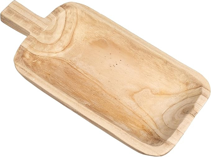 Creative Co-Op Paulownia Wood Decorative Tray, Natural | Amazon (US)